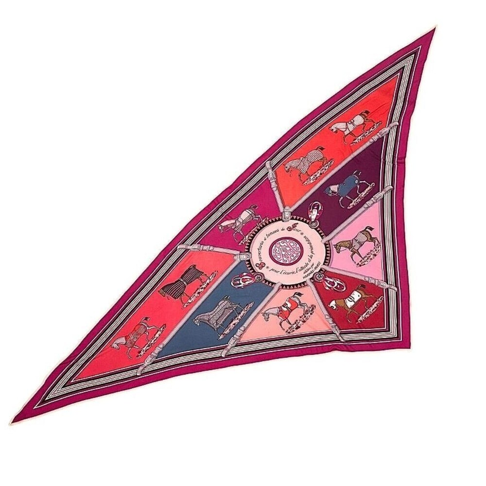 HERMES Smooth Carre Pointe Triangle Scarf MAXI POINTE JERSEY COUVERTURES ET T...